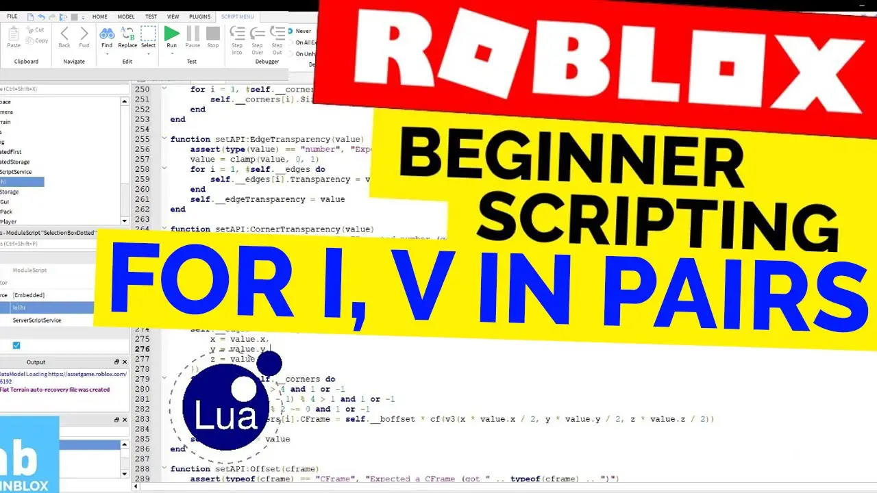 How To Use In Pairs Loops I V In Pairs In Roblox Studio