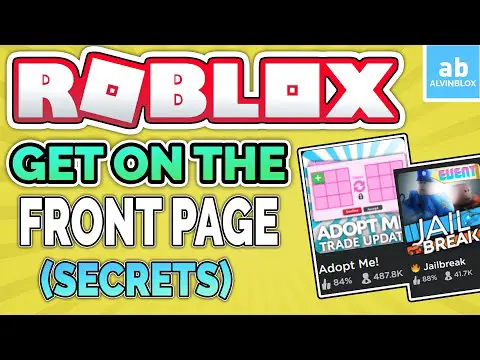 How to get FRONT PAGE on Roblox